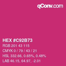 Color code: HEX #C92B73 | qconv.com