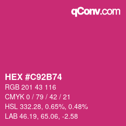 カラーコード: HEX #C92B74 | qconv.com