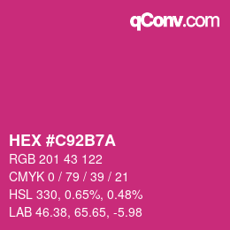 カラーコード: HEX #C92B7A | qconv.com
