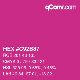 Farbcode: HEX #C92B87 | qconv.com