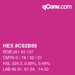 カラーコード: HEX #C92B89 | qconv.com