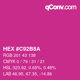 カラーコード: HEX #C92B8A | qconv.com
