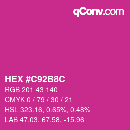 Color code: HEX #C92B8C | qconv.com