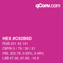 颜色代码: HEX #C92B8D | qconv.com