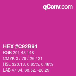 Farbcode: HEX #C92B94 | qconv.com