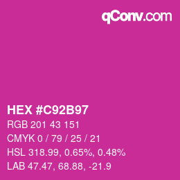 Color code: HEX #C92B97 | qconv.com