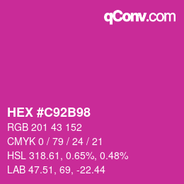カラーコード: HEX #C92B98 | qconv.com