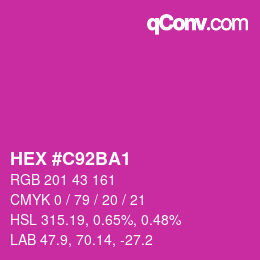 カラーコード: HEX #C92BA1 | qconv.com