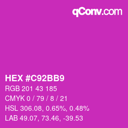カラーコード: HEX #C92BB9 | qconv.com