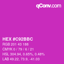 カラーコード: HEX #C92BBC | qconv.com
