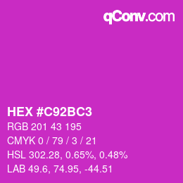 カラーコード: HEX #C92BC3 | qconv.com