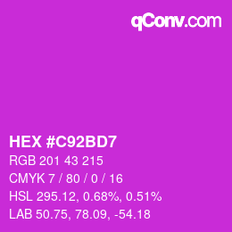 Color code: HEX #C92BD7 | qconv.com