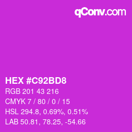 Farbcode: HEX #C92BD8 | qconv.com