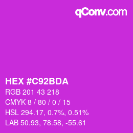 Color code: HEX #C92BDA | qconv.com