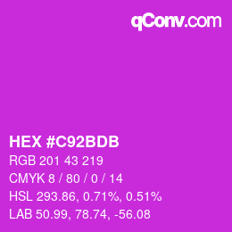 カラーコード: HEX #C92BDB | qconv.com