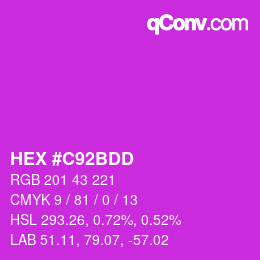 Color code: HEX #C92BDD | qconv.com