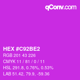 カラーコード: HEX #C92BE2 | qconv.com