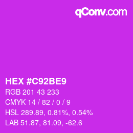 カラーコード: HEX #C92BE9 | qconv.com