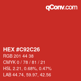 Color code: HEX #C92C26 | qconv.com