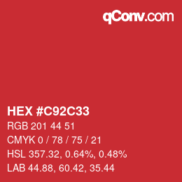Color code: HEX #C92C33 | qconv.com