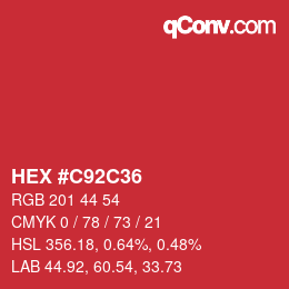 Color code: HEX #C92C36 | qconv.com