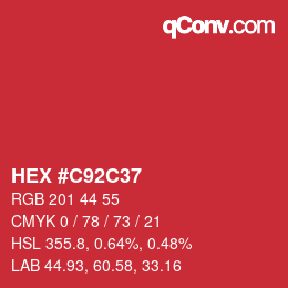 Color code: HEX #C92C37 | qconv.com