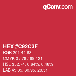 Color code: HEX #C92C3F | qconv.com
