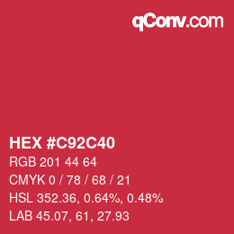 Color code: HEX #C92C40 | qconv.com