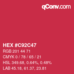 Color code: HEX #C92C47 | qconv.com