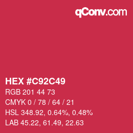 Color code: HEX #C92C49 | qconv.com