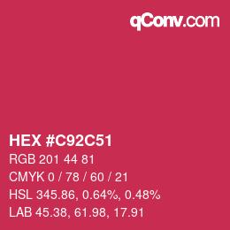 Color code: HEX #C92C51 | qconv.com