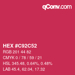 Code couleur: HEX #C92C52 | qconv.com