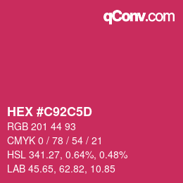 Color code: HEX #C92C5D | qconv.com