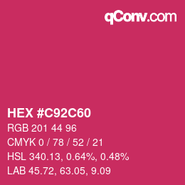 Color code: HEX #C92C60 | qconv.com