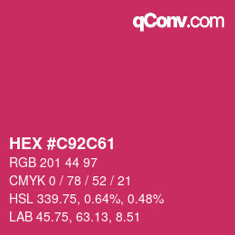 カラーコード: HEX #C92C61 | qconv.com