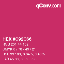 Color code: HEX #C92C66 | qconv.com