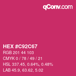 Color code: HEX #C92C67 | qconv.com