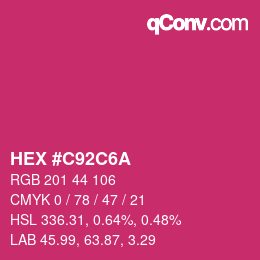 Color code: HEX #C92C6A | qconv.com
