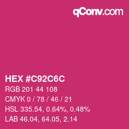 Color code: HEX #C92C6C | qconv.com