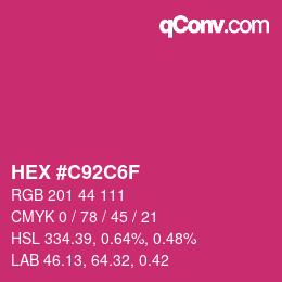 Color code: HEX #C92C6F | qconv.com