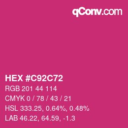 Color code: HEX #C92C72 | qconv.com