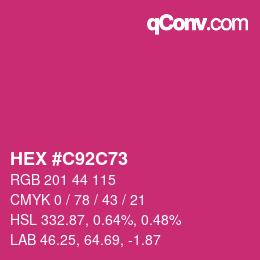 Color code: HEX #C92C73 | qconv.com