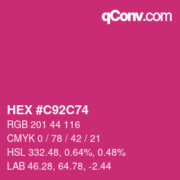 カラーコード: HEX #C92C74 | qconv.com