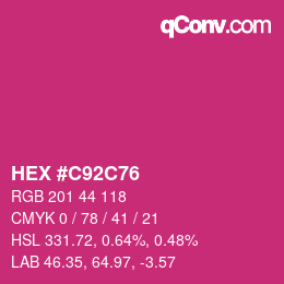 Color code: HEX #C92C76 | qconv.com