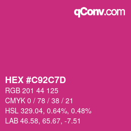 カラーコード: HEX #C92C7D | qconv.com