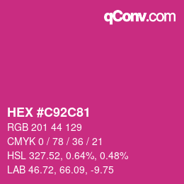 Color code: HEX #C92C81 | qconv.com