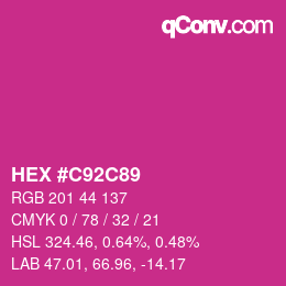 Color code: HEX #C92C89 | qconv.com