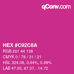 Color code: HEX #C92C8A | qconv.com