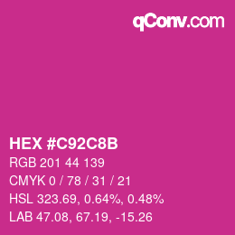 カラーコード: HEX #C92C8B | qconv.com
