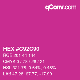 Farbcode: HEX #C92C90 | qconv.com